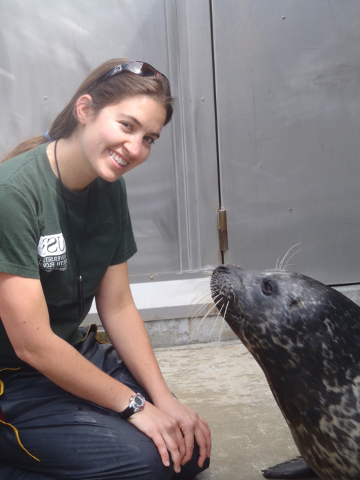 student with seal